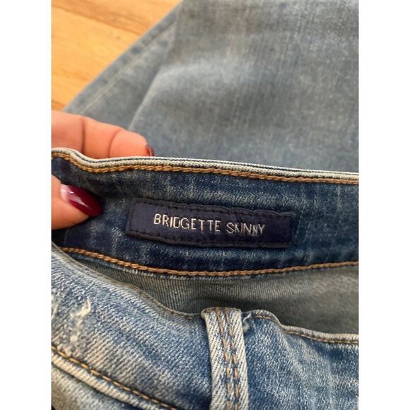 Lucky Brand Bridgette Skinny Womens mid-rise distressed frayed hem jeans sz 2/26 - Picture 7 of 11